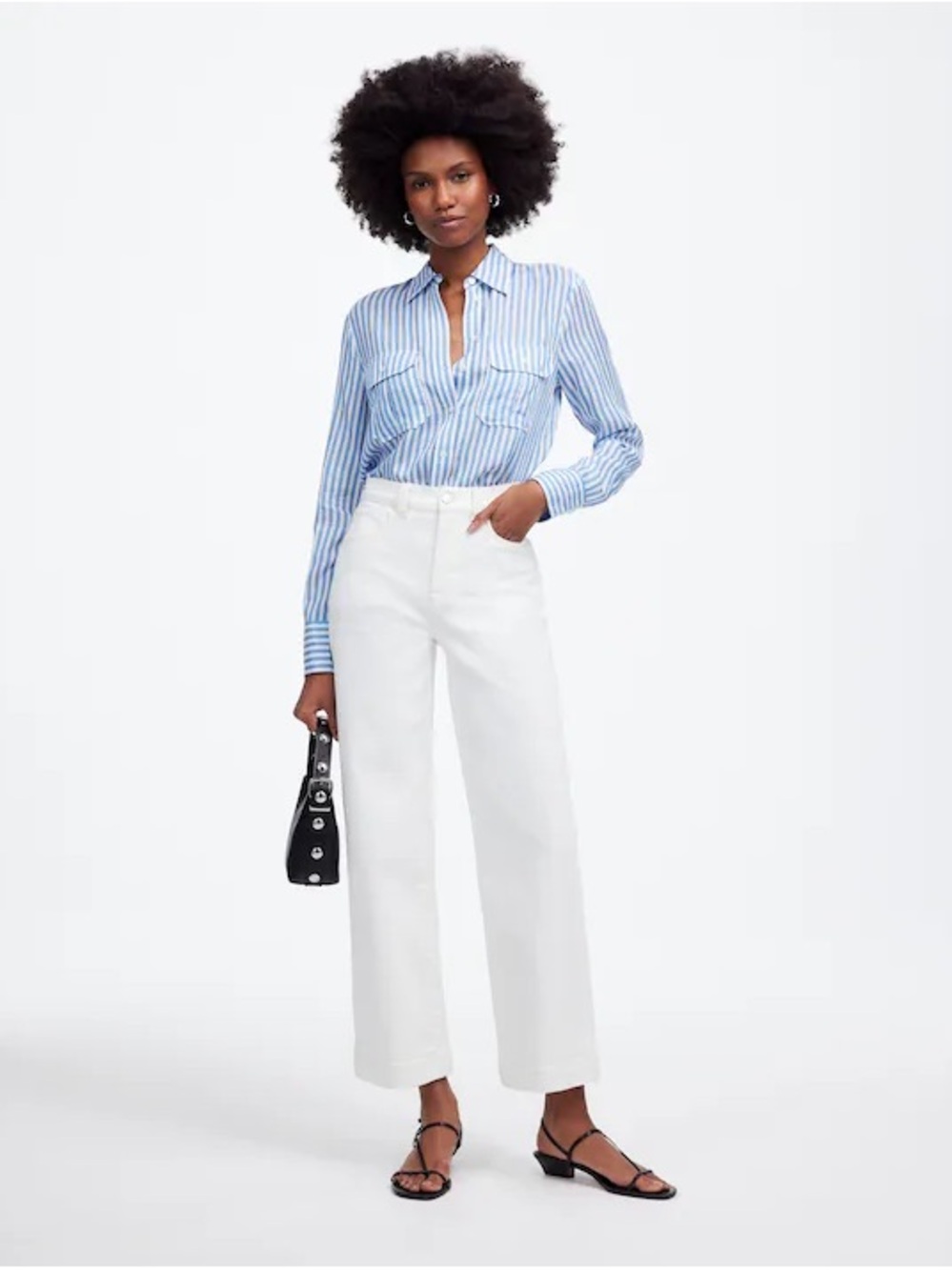 Madewell White perfect vintage Wide-Leg Crop Jean denim Pants size 29 - Picture 4 of 16